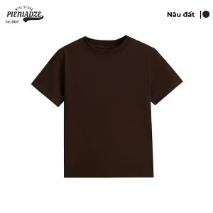 Áo thun nâu đất phối đồ vintage unisex